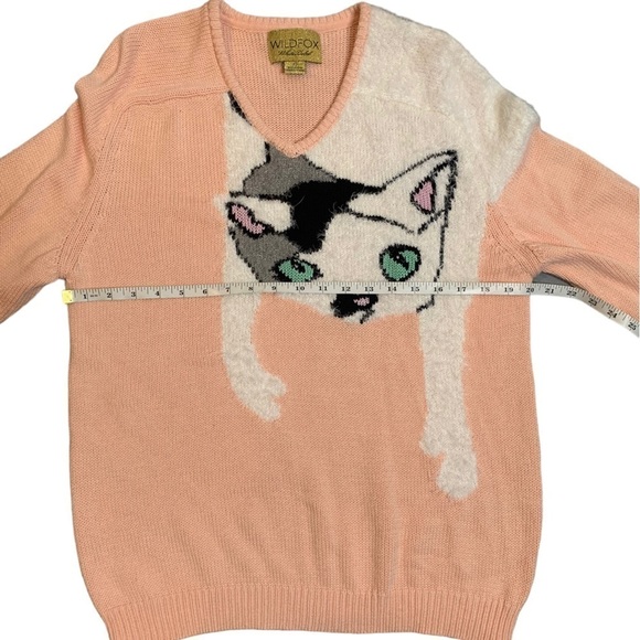 Rare Wildfox White Label Peach Oversized Joan the Cat Sweater Size XS - Picture 10 of 13